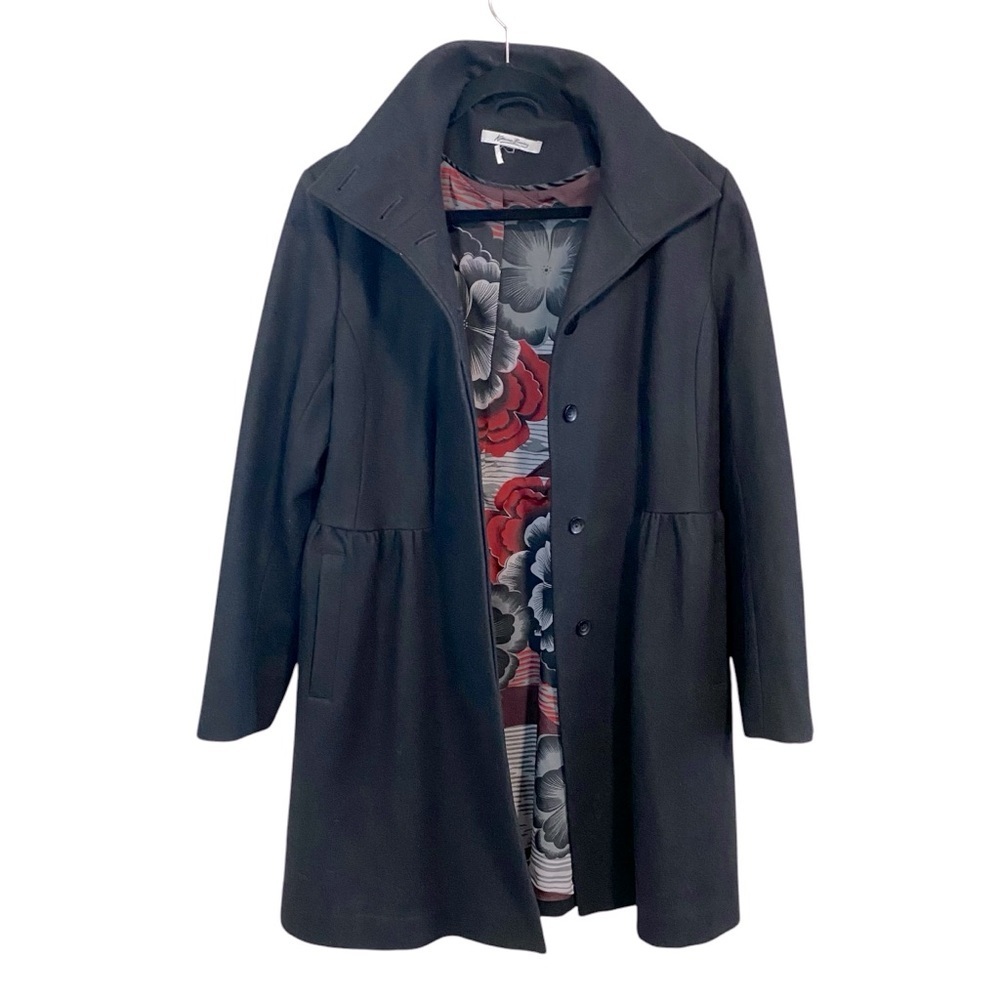 Katherine Barclay - Black Wool Blend Pea Coat - Picture 2 of 14